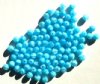 50 6mm Satin Aqua Round Glass Beads
